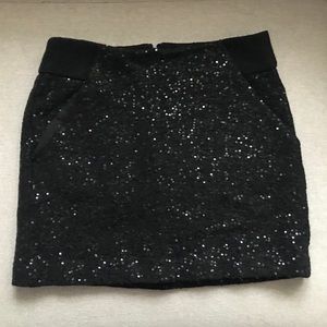 Sequin wool skirt with pockets